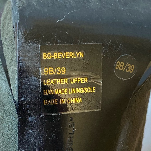 EUC BCBGirls Women's Size 9B Platform Grey Suede Black Patent Leather Boots - Picture 9 of 10